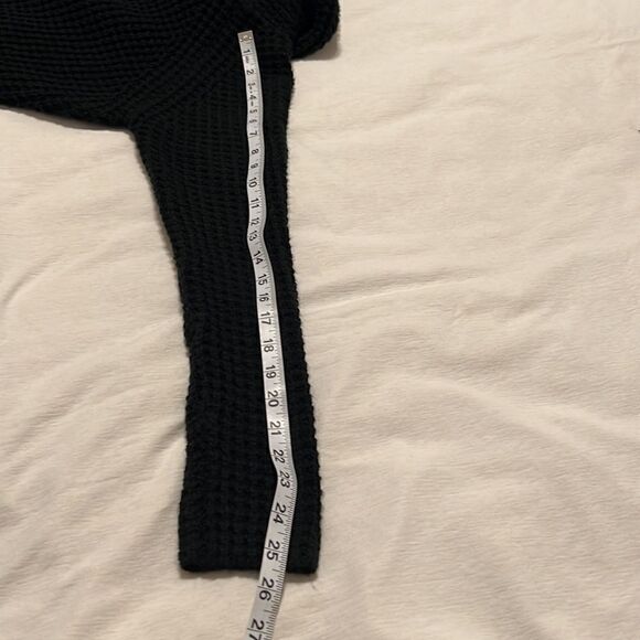 Black size S pullover button accent cowl neck sweater no fading or pilling EUC - Picture 7 of 7